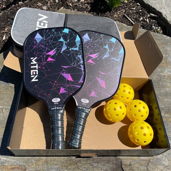 Fiberglass Pickleball Paddles Balls Carry Bag Set (NWOT) - Picture 1 of 13